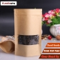 5 pcs Inkjet Printable Standing Zipper Paper Food Bags Resealable Food Packaging with Window
